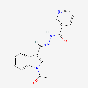 molecular formula C17H14N4O2 B11700946 N'-[(E)-(1-acetyl-1H-indol-3-yl)methylidene]pyridine-3-carbohydrazide 