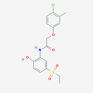 molecular formula C17H18ClNO5S B11700953 2-(4-chloro-3-methylphenoxy)-N-[5-(ethylsulfonyl)-2-hydroxyphenyl]acetamide 