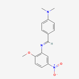 molecular formula C16H17N3O3 B11701000 N-(4-(Dimethylamino)benzylidene)-2-methoxy-5-nitroaniline 