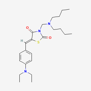 molecular formula C23H35N3O2S B11701035 (5Z)-3-[(dibutylamino)methyl]-5-[4-(diethylamino)benzylidene]-1,3-thiazolidine-2,4-dione 