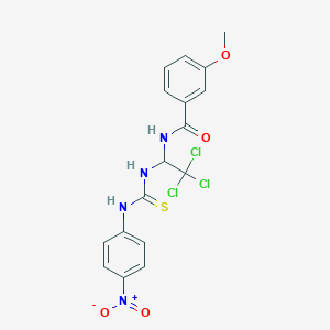 3-Methoxy-N-(2,2,2-trichloro-1-{[(4-nitrophenyl)carbamothioyl]amino}ethyl)benzamide