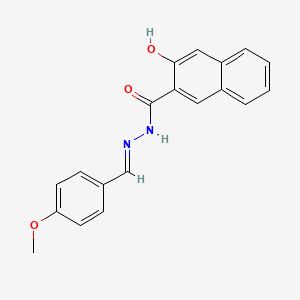 molecular formula C19H16N2O3 B11701080 3-hydroxy-N'-[(E)-(4-methoxyphenyl)methylidene]naphthalene-2-carbohydrazide 