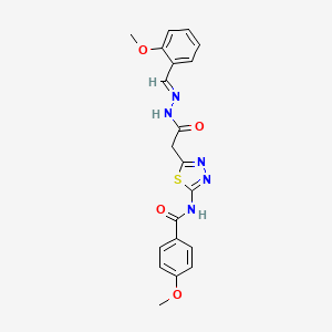 4-methoxy-N-(5-{2-[2-(2-methoxybenzylidene)hydrazino]-2-oxoethyl}-1,3,4-thiadiazol-2-yl)benzamide