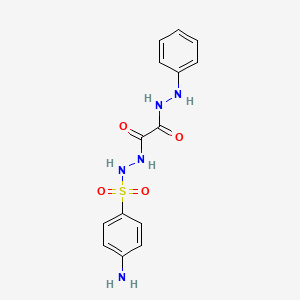 molecular formula C14H15N5O4S B11701117 N'~1~-[(4-aminophenyl)sulfonyl]-N'~2~-phenylethanedihydrazide 