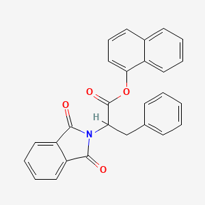 molecular formula C27H19NO4 B11701145 naphthalen-1-yl 2-(1,3-dioxo-1,3-dihydro-2H-isoindol-2-yl)-3-phenylpropanoate 