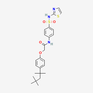 molecular formula C25H31N3O4S2 B11701169 N-[4-(1,3-thiazol-2-ylsulfamoyl)phenyl]-2-[4-(2,4,4-trimethylpentan-2-yl)phenoxy]acetamide 