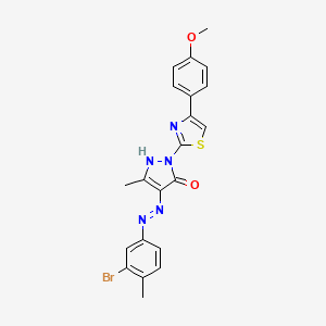 (4Z)-4-[2-(3-bromo-4-methylphenyl)hydrazinylidene]-2-[4-(4-methoxyphenyl)-1,3-thiazol-2-yl]-5-methyl-2,4-dihydro-3H-pyrazol-3-one