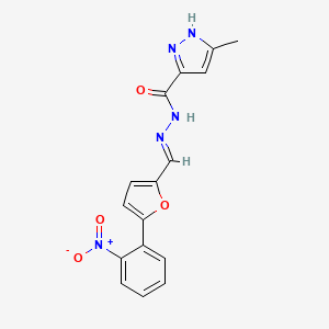 3-Methyl-N'-[(E)-[5-(2-nitrophenyl)furan-2-YL]methylidene]-1H-pyrazole-5-carbohydrazide