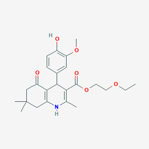 2-Ethoxyethyl 4-(4-hydroxy-3-methoxyphenyl)-2,7,7-trimethyl-5-oxo-1,4,5,6,7,8-hexahydroquinoline-3-carboxylate