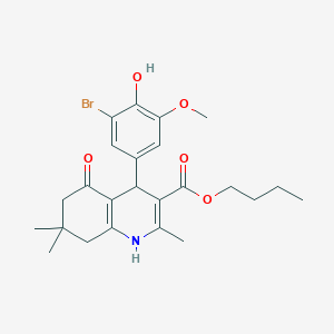 Butyl 4-(3-bromo-4-hydroxy-5-methoxyphenyl)-2,7,7-trimethyl-5-oxo-1,4,5,6,7,8-hexahydroquinoline-3-carboxylate