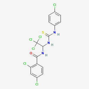 molecular formula C16H11Cl6N3OS B11701197 2,4-dichloro-N-(2,2,2-trichloro-1-{[(4-chlorophenyl)carbamothioyl]amino}ethyl)benzamide 