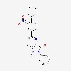 1,5-Dimethyl-4-[(Z)-{[3-nitro-4-(piperidin-1-YL)phenyl]methylidene}amino]-2-phenyl-2,3-dihydro-1H-pyrazol-3-one