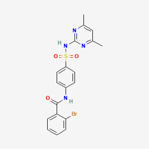 molecular formula C19H17BrN4O3S B11701230 2-bromo-N-{4-[(4,6-dimethylpyrimidin-2-yl)sulfamoyl]phenyl}benzamide 