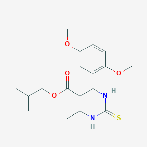 molecular formula C18H24N2O4S B11701237 2-Methylpropyl 6-(2,5-dimethoxyphenyl)-4-methyl-2-sulfanyl-1,6-dihydropyrimidine-5-carboxylate 