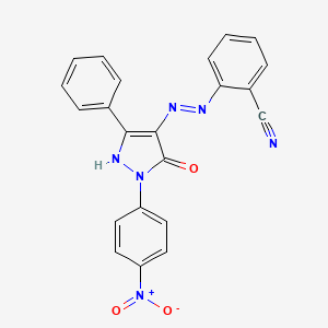 2-{(2E)-2-[1-(4-nitrophenyl)-5-oxo-3-phenyl-1,5-dihydro-4H-pyrazol-4-ylidene]hydrazinyl}benzonitrile