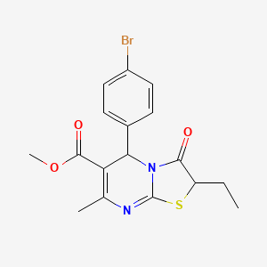 Methyl 5-(4-bromophenyl)-2-ethyl-7-methyl-3-oxo-3,5-dihydro-2H-thiazolo[3,2-a]pyrimidine-6-carboxylate