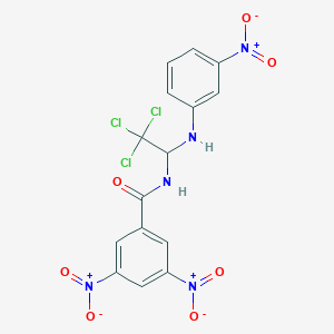 molecular formula C15H10Cl3N5O7 B11701300 3,5-dinitro-N-[2,2,2-trichloro-1-(3-nitroanilino)ethyl]benzamide 