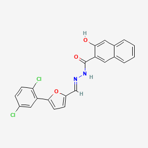 molecular formula C22H14Cl2N2O3 B11701332 N'-{(E)-[5-(2,5-dichlorophenyl)-2-furyl]methylidene}-3-hydroxy-2-naphthohydrazide 