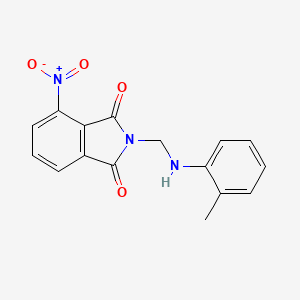 molecular formula C16H13N3O4 B11701339 2-{[(2-methylphenyl)amino]methyl}-4-nitro-1H-isoindole-1,3(2H)-dione 