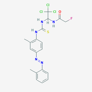 2-fluoro-N-{2,2,2-trichloro-1-[({2-methyl-4-[(2-methylphenyl)diazenyl]anilino}carbothioyl)amino]ethyl}acetamide