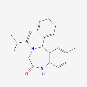 molecular formula C20H22N2O2 B11701398 4-isobutyryl-7-methyl-5-phenyl-4,5-dihydro-1H-benzo[e][1,4]diazepin-2(3H)-one 