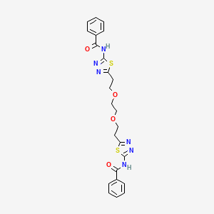 N-[5-(2-{2-[2-(5-Benzamido-1,3,4-thiadiazol-2-YL)ethoxy]ethoxy}ethyl)-1,3,4-thiadiazol-2-YL]benzamide