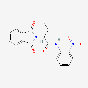 molecular formula C19H17N3O5 B11701433 2-(1,3-dioxo-1,3-dihydro-2H-isoindol-2-yl)-3-methyl-N-(2-nitrophenyl)butanamide 