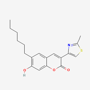 6-hexyl-7-hydroxy-3-(2-methyl-1,3-thiazol-4-yl)-2H-chromen-2-one