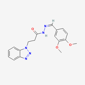 molecular formula C18H19N5O3 B11701446 3-(1H-1,2,3-Benzotriazol-1-YL)-N'-[(Z)-(3,4-dimethoxyphenyl)methylidene]propanehydrazide 