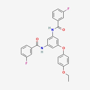 molecular formula C28H22F2N2O4 B11701465 N,N'-[5-(4-ethoxyphenoxy)benzene-1,3-diyl]bis(3-fluorobenzamide) 