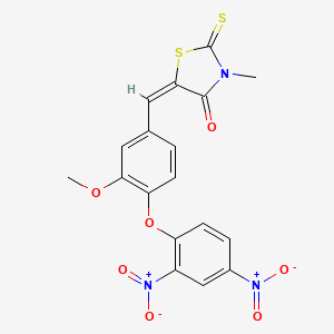 (5E)-5-{[4-(2,4-Dinitrophenoxy)-3-methoxyphenyl]methylidene}-3-methyl-2-sulfanylidene-1,3-thiazolidin-4-one