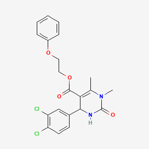 molecular formula C21H20Cl2N2O4 B11701507 2-Phenoxyethyl 4-(3,4-dichlorophenyl)-1,6-dimethyl-2-oxo-1,2,3,4-tetrahydropyrimidine-5-carboxylate 