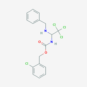 (2-chlorophenyl)methyl N-[1-(benzylamino)-2,2,2-trichloroethyl]carbamate