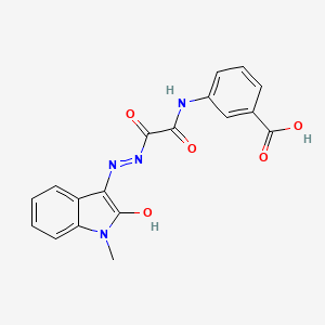 molecular formula C18H14N4O5 B11701553 3-((1-ME-2-Oxo-1,2-dihydro-indol-3-ylidene-hydrazinooxalyl)-amino)-benzoic acid 