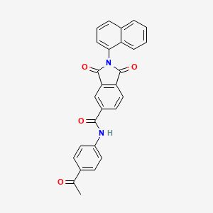 molecular formula C27H18N2O4 B11701576 N-(4-acetylphenyl)-2-(naphthalen-1-yl)-1,3-dioxo-2,3-dihydro-1H-isoindole-5-carboxamide 