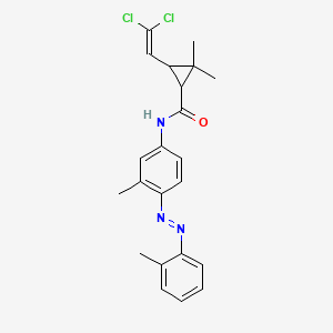 molecular formula C22H23Cl2N3O B11701591 Cyclopropanecarboxamide, 3-(2,2-dichloroethenyl)-2,2-dimethyl-N-[3-methyl-4-[(1E)-2-(2-methylphenyl)diazenyl]phenyl]- CAS No. 1321802-62-3