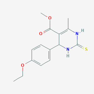 molecular formula C15H18N2O3S B11701601 Methyl 4-(4-ethoxyphenyl)-6-methyl-2-thioxo-1,2,3,4-tetrahydropyrimidine-5-carboxylate 