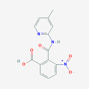 molecular formula C14H11N3O5 B11701603 2-[(4-Methylpyridin-2-yl)carbamoyl]-3-nitrobenzoic acid CAS No. 313960-88-2