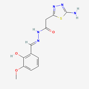 2-(5-amino-1,3,4-thiadiazol-2-yl)-N'-[(E)-(2-hydroxy-3-methoxyphenyl)methylidene]acetohydrazide