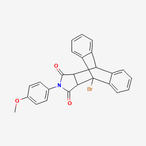 molecular formula C25H18BrNO3 B11701691 1-Bromo-17-(4-methoxyphenyl)-17-azapentacyclo[6.6.5.0~2,7~.0~9,14~.0~15,19~]nonadeca-2,4,6,9,11,13-hexaene-16,18-dione (non-preferred name) 