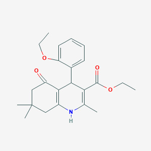 molecular formula C23H29NO4 B11701699 Ethyl 4-(2-ethoxyphenyl)-2,7,7-trimethyl-5-oxo-1,4,5,6,7,8-hexahydroquinoline-3-carboxylate 