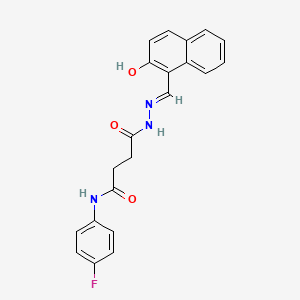 molecular formula C21H18FN3O3 B11701733 N-(4-fluorophenyl)-4-{(2E)-2-[(2-hydroxynaphthalen-1-yl)methylidene]hydrazinyl}-4-oxobutanamide 