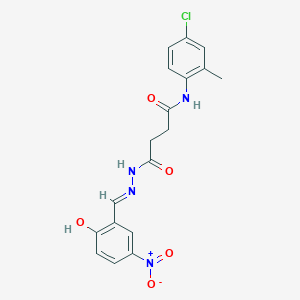 N-(4-chloro-2-methylphenyl)-4-[(2E)-2-(2-hydroxy-5-nitrobenzylidene)hydrazinyl]-4-oxobutanamide