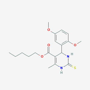 Pentyl 4-(2,5-dimethoxyphenyl)-6-methyl-2-thioxo-1,2,3,4-tetrahydropyrimidine-5-carboxylate