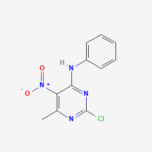 molecular formula C11H9ClN4O2 B11701781 2-chloro-6-methyl-5-nitro-N-phenylpyrimidin-4-amine 