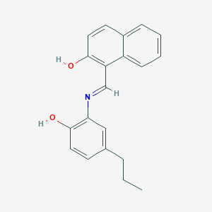 molecular formula C20H19NO2 B11701788 1-{(E)-[(2-hydroxy-5-propylphenyl)imino]methyl}naphthalen-2-ol 