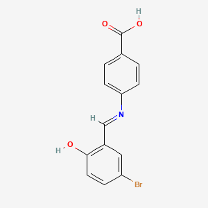 molecular formula C14H10BrNO3 B11701791 4-((5-Bromo-2-hydroxy-benzylidene)-amino)-benzoic acid CAS No. 52716-37-7