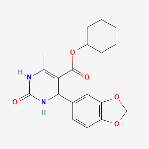 Cyclohexyl 4-(1,3-benzodioxol-5-yl)-6-methyl-2-oxo-1,2,3,4-tetrahydropyrimidine-5-carboxylate