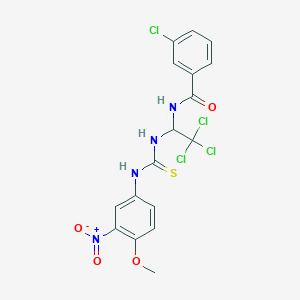 3-chloro-N-(2,2,2-trichloro-1-{[(4-methoxy-3-nitrophenyl)carbamothioyl]amino}ethyl)benzamide