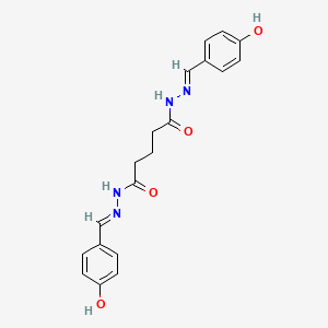 molecular formula C19H20N4O4 B11701823 1-N',5-N'-bis[(4-oxocyclohexa-2,5-dien-1-ylidene)methyl]pentanedihydrazide 